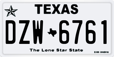TX license plate DZW6761