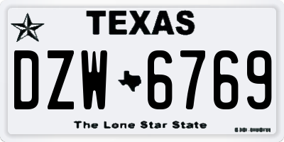 TX license plate DZW6769
