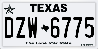 TX license plate DZW6775