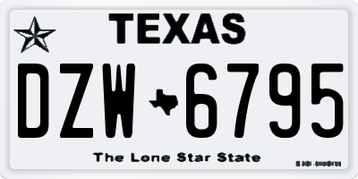 TX license plate DZW6795