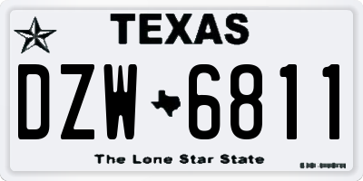 TX license plate DZW6811