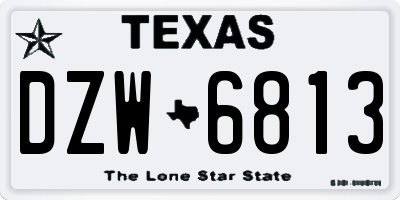 TX license plate DZW6813