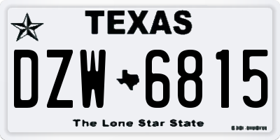 TX license plate DZW6815