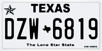TX license plate DZW6819