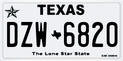 TX license plate DZW6820