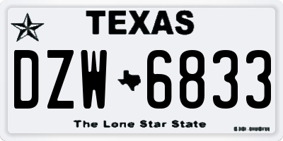 TX license plate DZW6833
