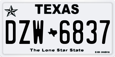 TX license plate DZW6837