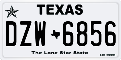 TX license plate DZW6856