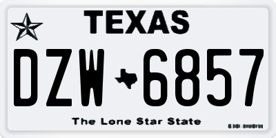 TX license plate DZW6857