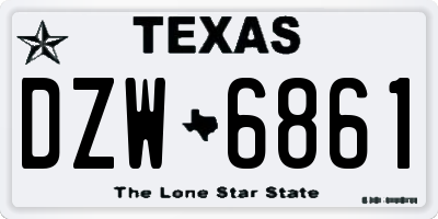 TX license plate DZW6861