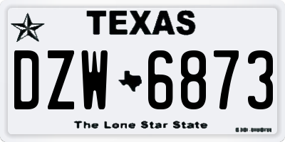 TX license plate DZW6873
