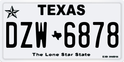 TX license plate DZW6878