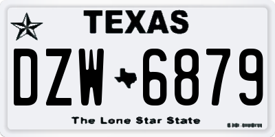 TX license plate DZW6879