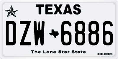 TX license plate DZW6886