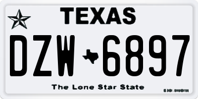 TX license plate DZW6897