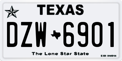 TX license plate DZW6901