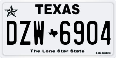 TX license plate DZW6904