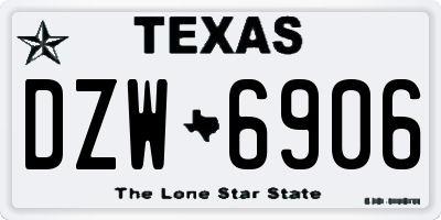 TX license plate DZW6906