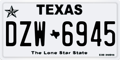 TX license plate DZW6945