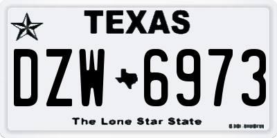 TX license plate DZW6973