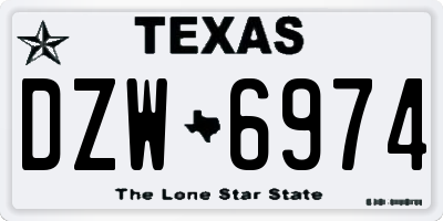 TX license plate DZW6974