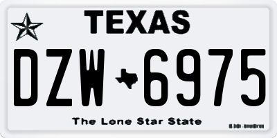 TX license plate DZW6975