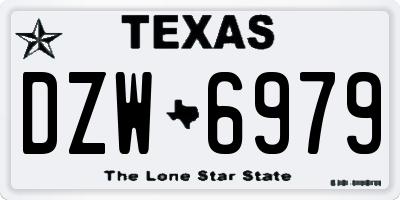 TX license plate DZW6979