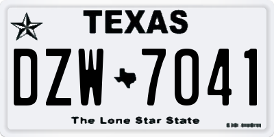 TX license plate DZW7041