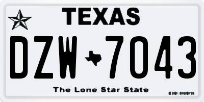 TX license plate DZW7043