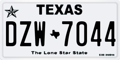TX license plate DZW7044