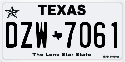 TX license plate DZW7061