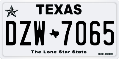 TX license plate DZW7065