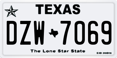 TX license plate DZW7069