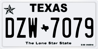 TX license plate DZW7079
