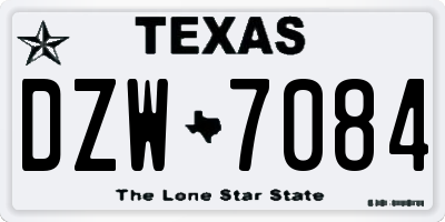 TX license plate DZW7084