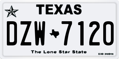 TX license plate DZW7120