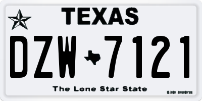 TX license plate DZW7121