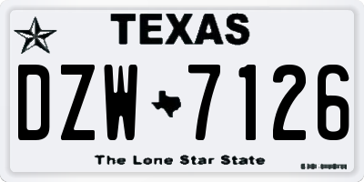TX license plate DZW7126