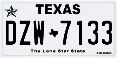 TX license plate DZW7133