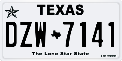 TX license plate DZW7141