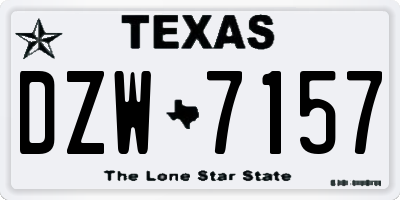 TX license plate DZW7157