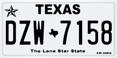 TX license plate DZW7158
