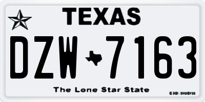 TX license plate DZW7163