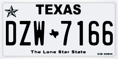 TX license plate DZW7166