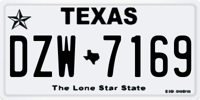TX license plate DZW7169
