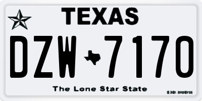 TX license plate DZW7170