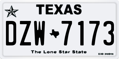 TX license plate DZW7173