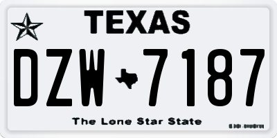 TX license plate DZW7187