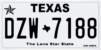 TX license plate DZW7188