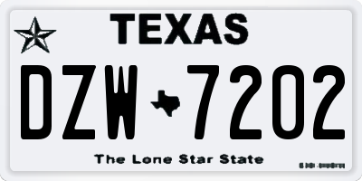 TX license plate DZW7202